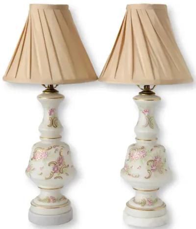 Midcentury Hand-Painted Table Lamps