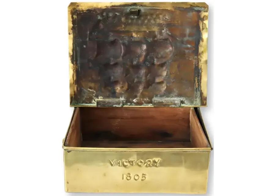 1805 English HMS Victory Brass Tea Box