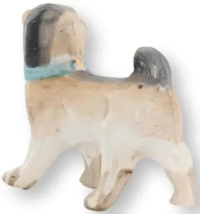 19th-C. German Porcelain Mini Pug Figure