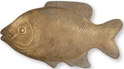 Midcentury Brass Fish Decorative Plate