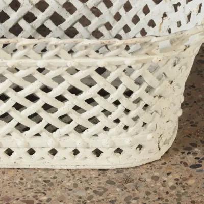 Reticulated Basket Weave Iron Planter - 34Lx15WxD