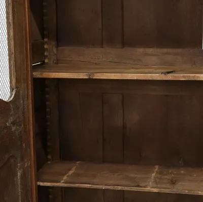 French Provincial Oak Bookcase Cabinet