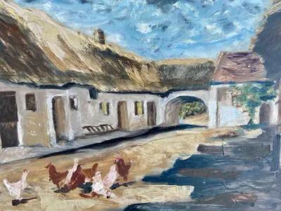 French Village Oil Painting