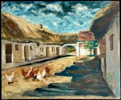 French Village Oil Painting