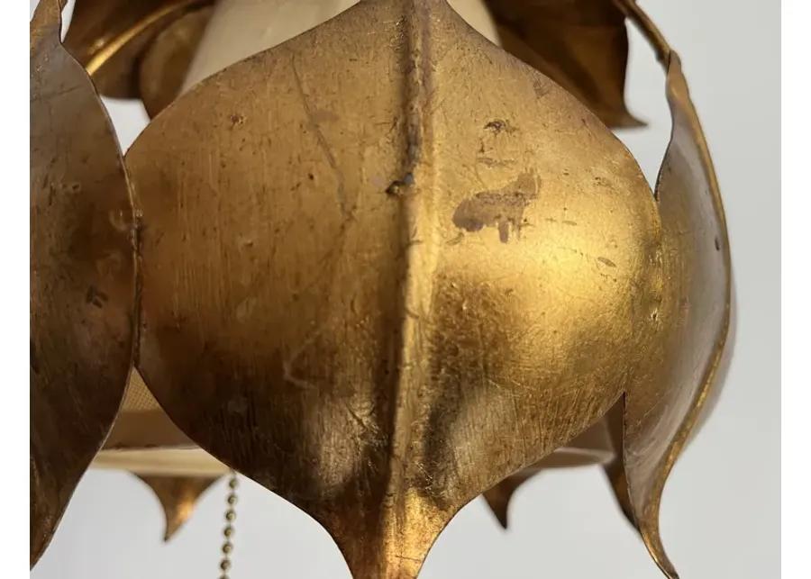 1960s Italian Gilt Lotus Light