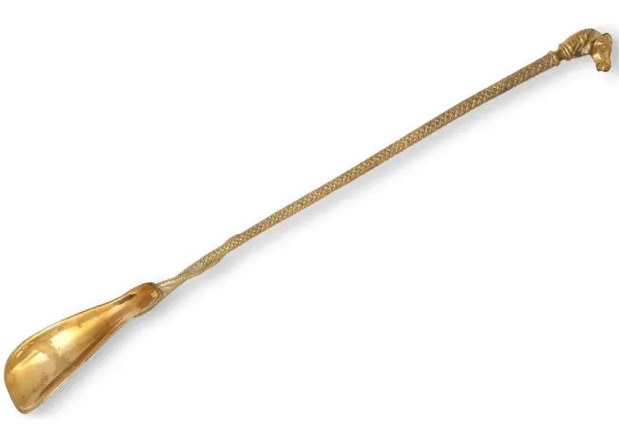 English Brass Equestrian Boot Shoehorn - Gold