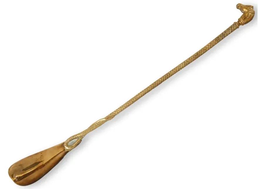 English Brass Equestrian Boot Shoehorn - Gold