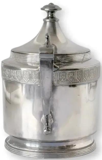 Monogrammed Silver-Plate Sugar Bowl