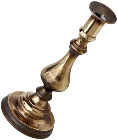 Curvaceous Brass Baluster CandlestickSet of 2 - Brown