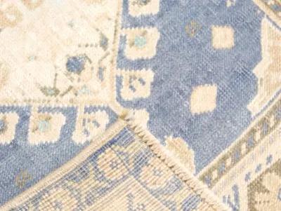 1960s Turkish Oushak Yastic -1'8"x3'6" - blue