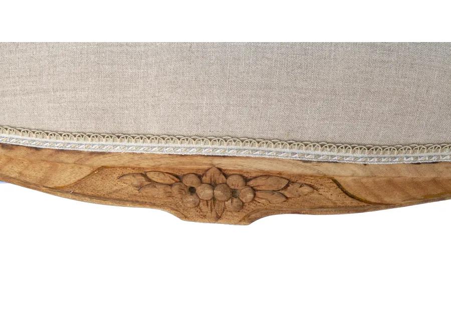 Bleached Walnut Belgian Linen Settee