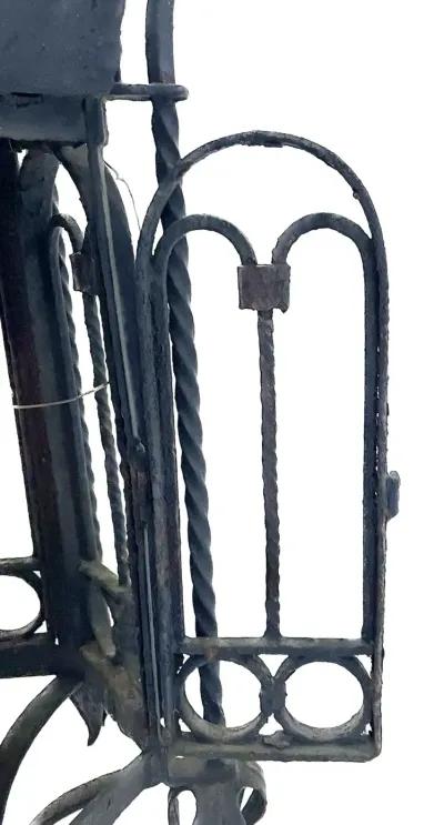 Antique Gothic Wrought Iron Lantern - Black