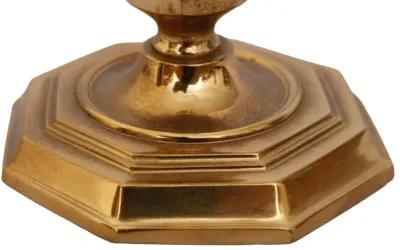 Portuguese Brass Candlesticks - a Pair - Gold