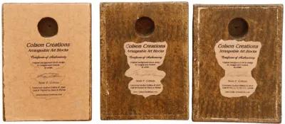 C te d'Azur Gypsum Art Blocks - Set of 3 - Green