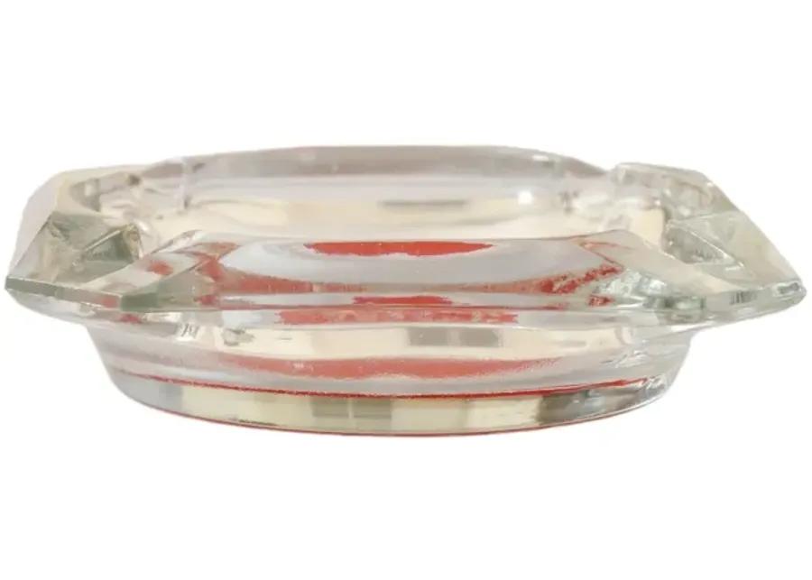 Harrah’s Square Glass Ashtray - Red