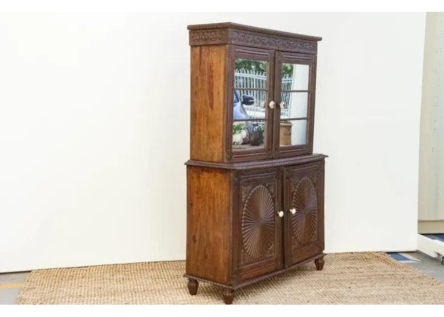 19th C Indo-Portuguese Teak Tall Cabinet - Brown