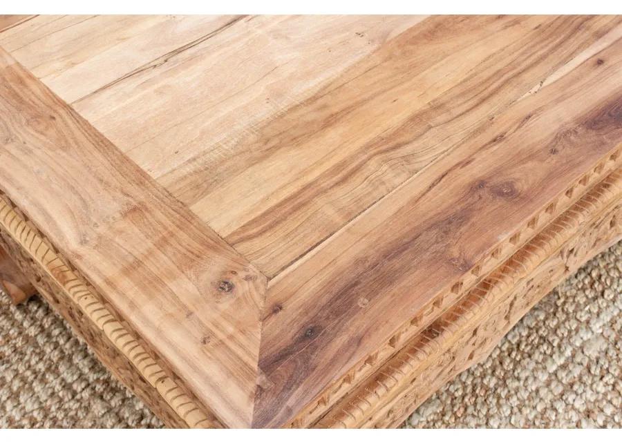 Reclaimed Teak Carved Opium Coffee Table