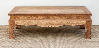 Reclaimed Teak Carved Opium Coffee Table