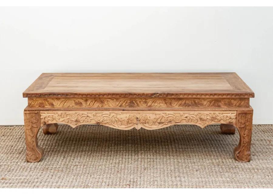 Reclaimed Teak Carved Opium Coffee Table