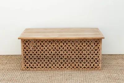 Reclaimed Carved Floral Coffee Table