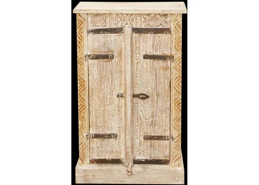 Rustic Old Door Tall Teak Cabinet - Brown