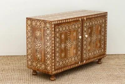 Finely Inlay Marquetry Cabinet - Brown