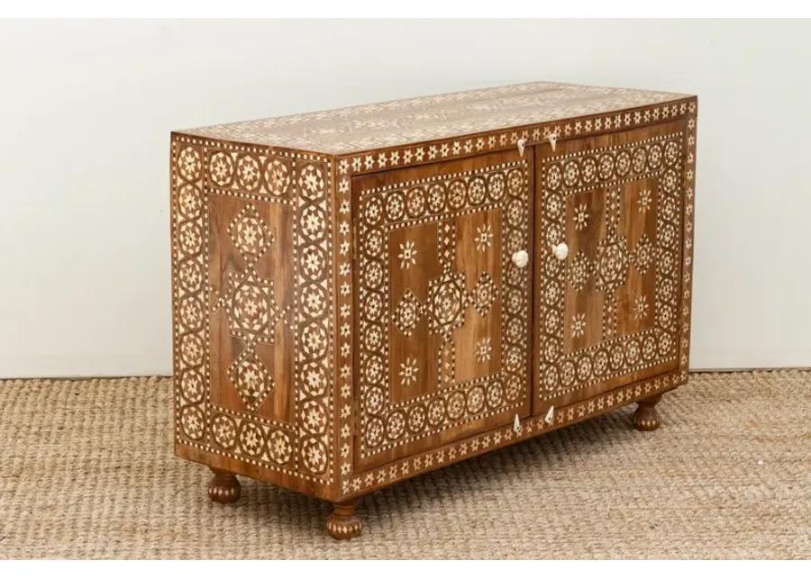 Finely Inlay Marquetry Cabinet - Brown