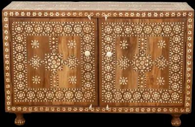 Finely Inlay Marquetry Cabinet - Brown