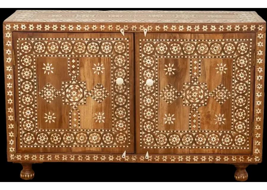 Finely Inlay Marquetry Cabinet - Brown