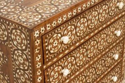 Walnut Brown Marquetry Inlay Dresser