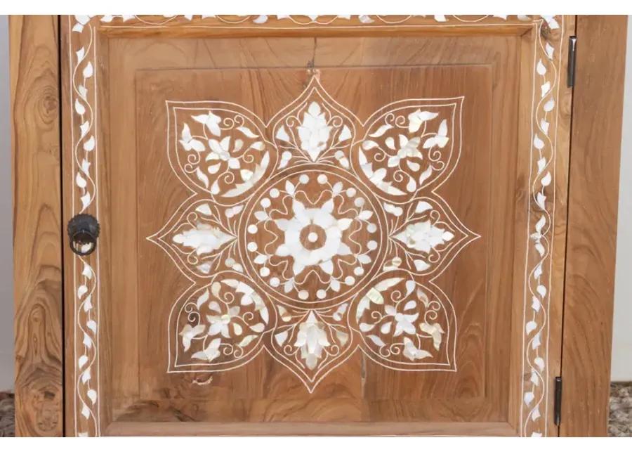 Pair of Mother of Pearl Inlay Cabinets - Brown