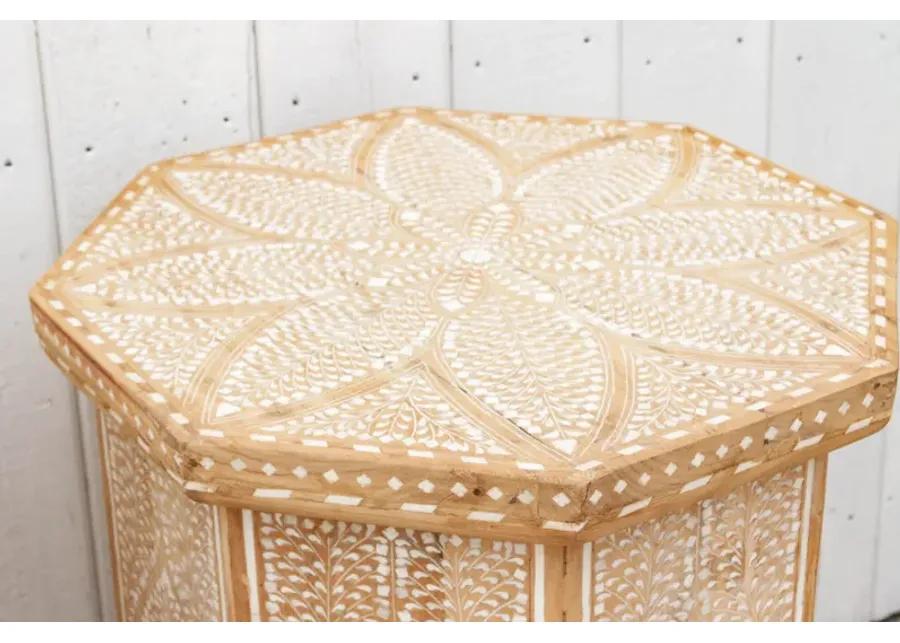 Fine Bleached & Inlay End Table - Set of 2