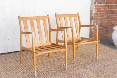 Pair of Vintage Style Bleached Chairs