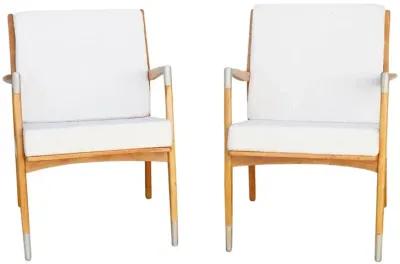 Pair of Vintage Style Bleached Chairs