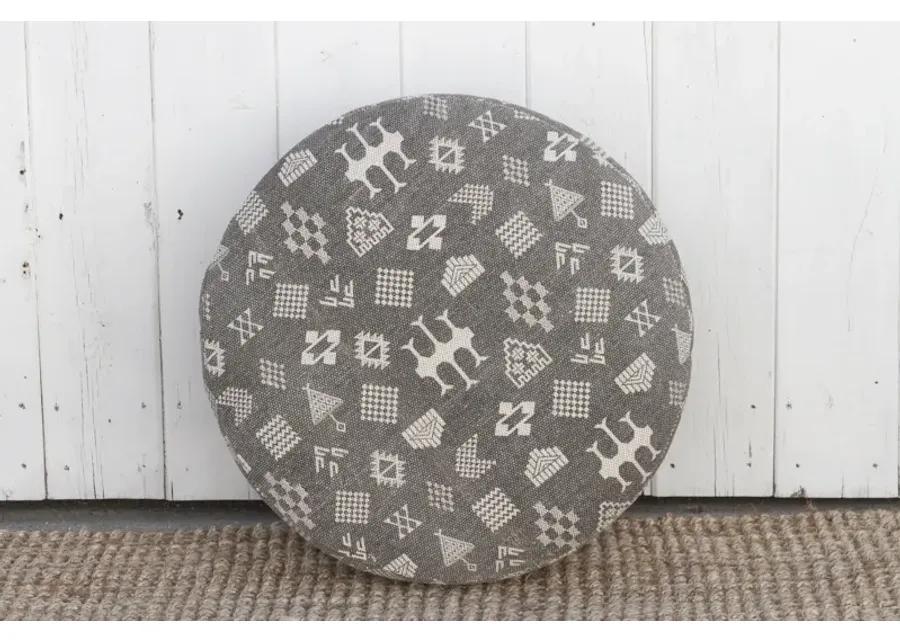 Mali Black & White Dhurrie Ottoman