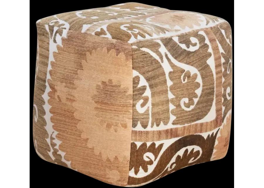 Almaty Antique Suzani Cube Ottoman