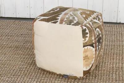 Karakol Antique Suzani Cube Ottoman