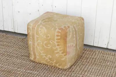 Barksoon Antique Suzani Cube Ottoman