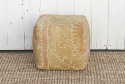 Barksoon Antique Suzani Cube Ottoman