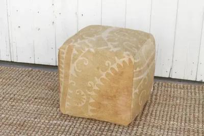 Jeti Antique Suzani Cube Ottoman