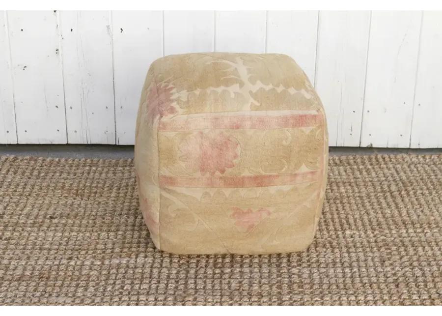 Chaek Antique Suzani Cube Ottoman