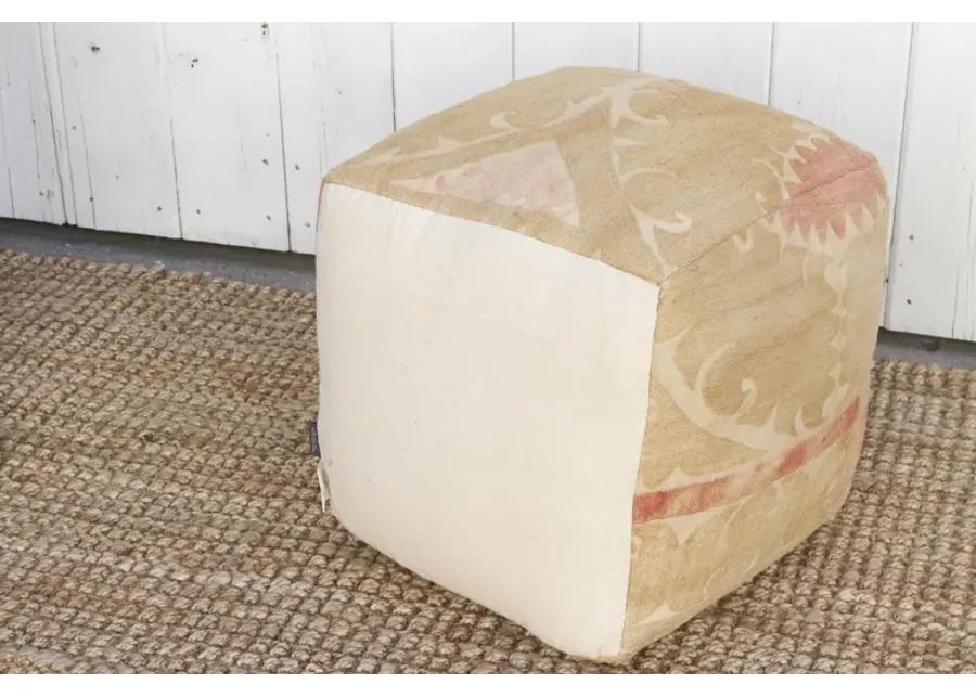 Chaek Antique Suzani Cube Ottoman