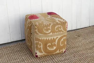 Shirin Antique Suzani Cube Ottoman