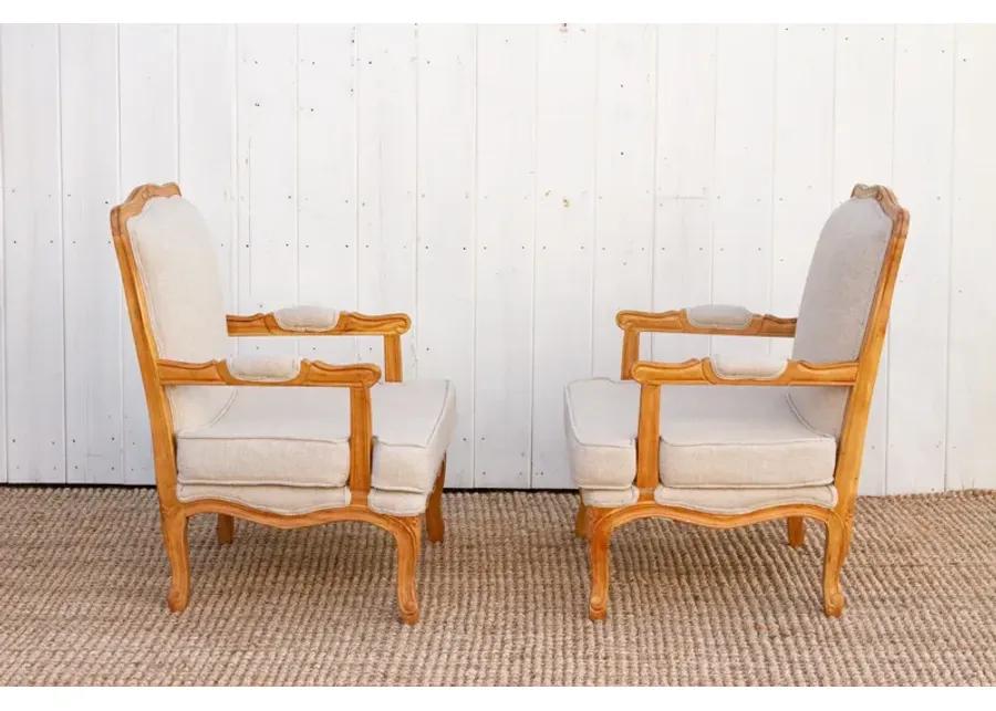 Pair of French Upholstered Arm Chair