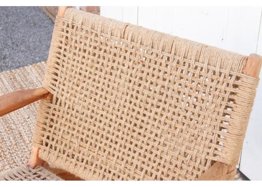 Mid-Century Style Jute Armchair - Comfortable, Sturdy, Durable