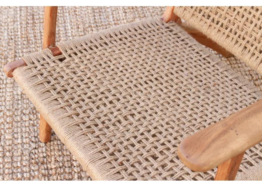 Mid-Century Style Jute Armchair - Comfortable, Sturdy, Durable