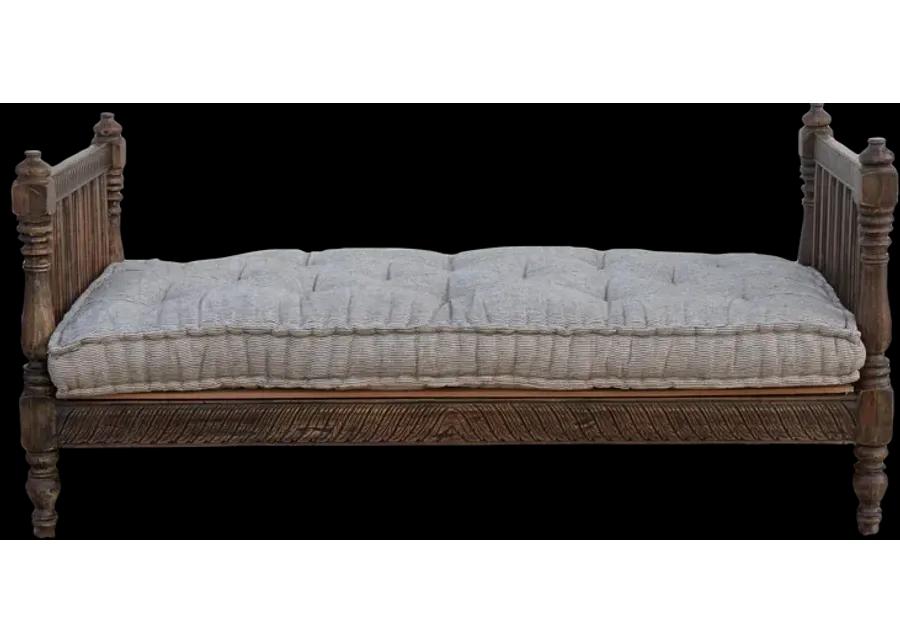 Espresso Brown Carved Indian Sofa Daybed