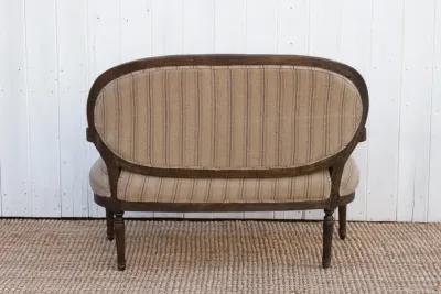 French Farmhouse Upholstery Bench - Brown