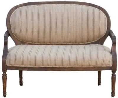 French Farmhouse Upholstery Bench - Brown