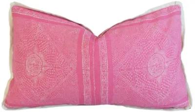 Pink White Raoul Textiles Floral Pillow